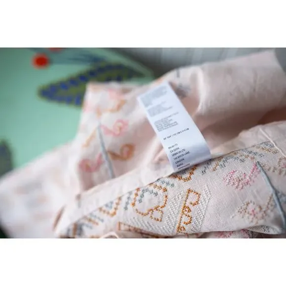 Anthropologie Pink Patterned Curtains - Picture 5 of 5